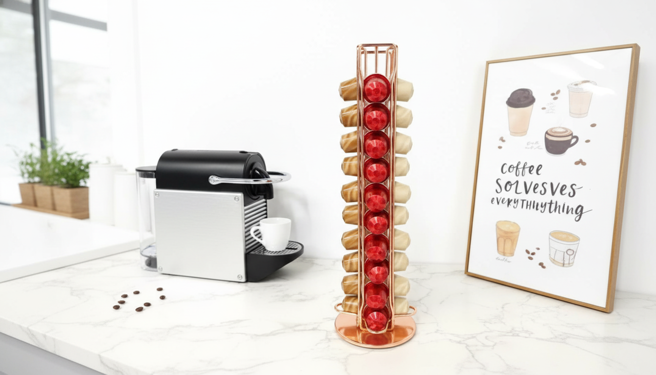 40-Pod Rotating Coffee Pod Holder for a Tidy Brew Bar