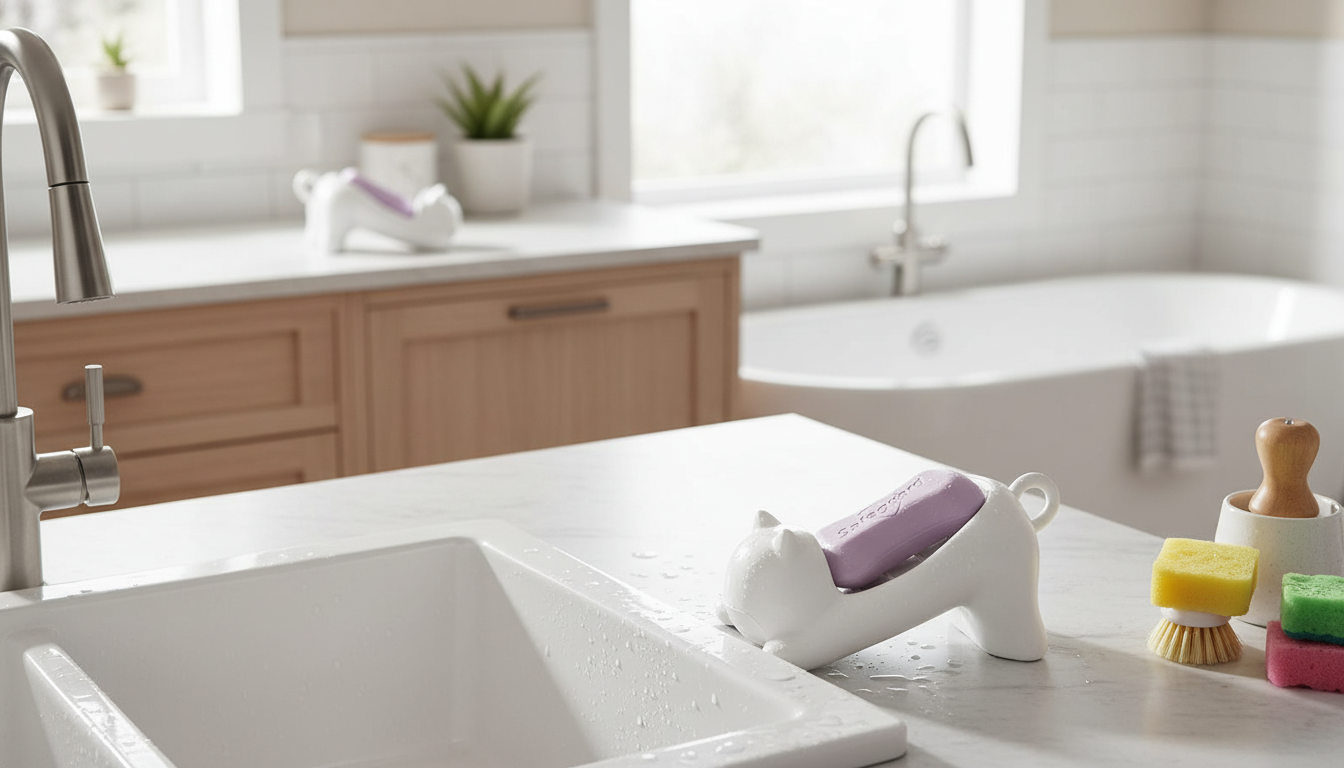 Cute Animal Drain Rack Soap Dish for Bath & Kitchen