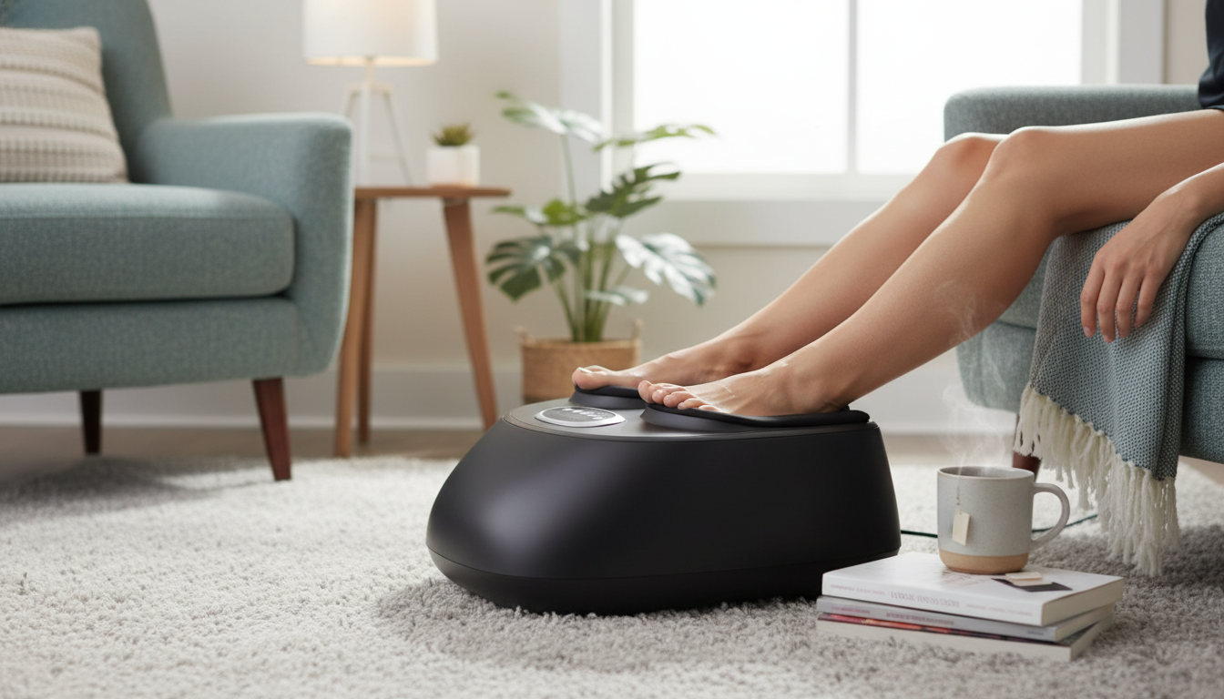 Relax Tired Feet: Shiatsu Massager w/ Heat & Compression