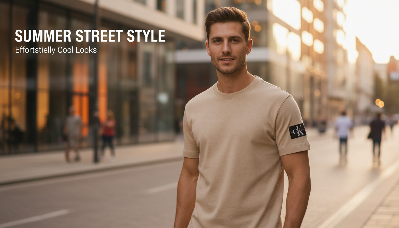 Calvin Klein Jeans Beige Round Neck Tee for Men