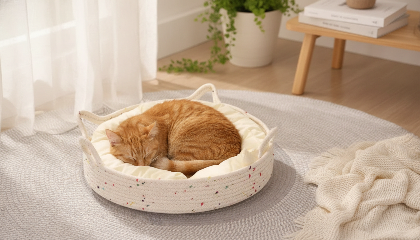 Cotton Rope Nest Bed for Cats & Small Dogs: Cozy & Cool