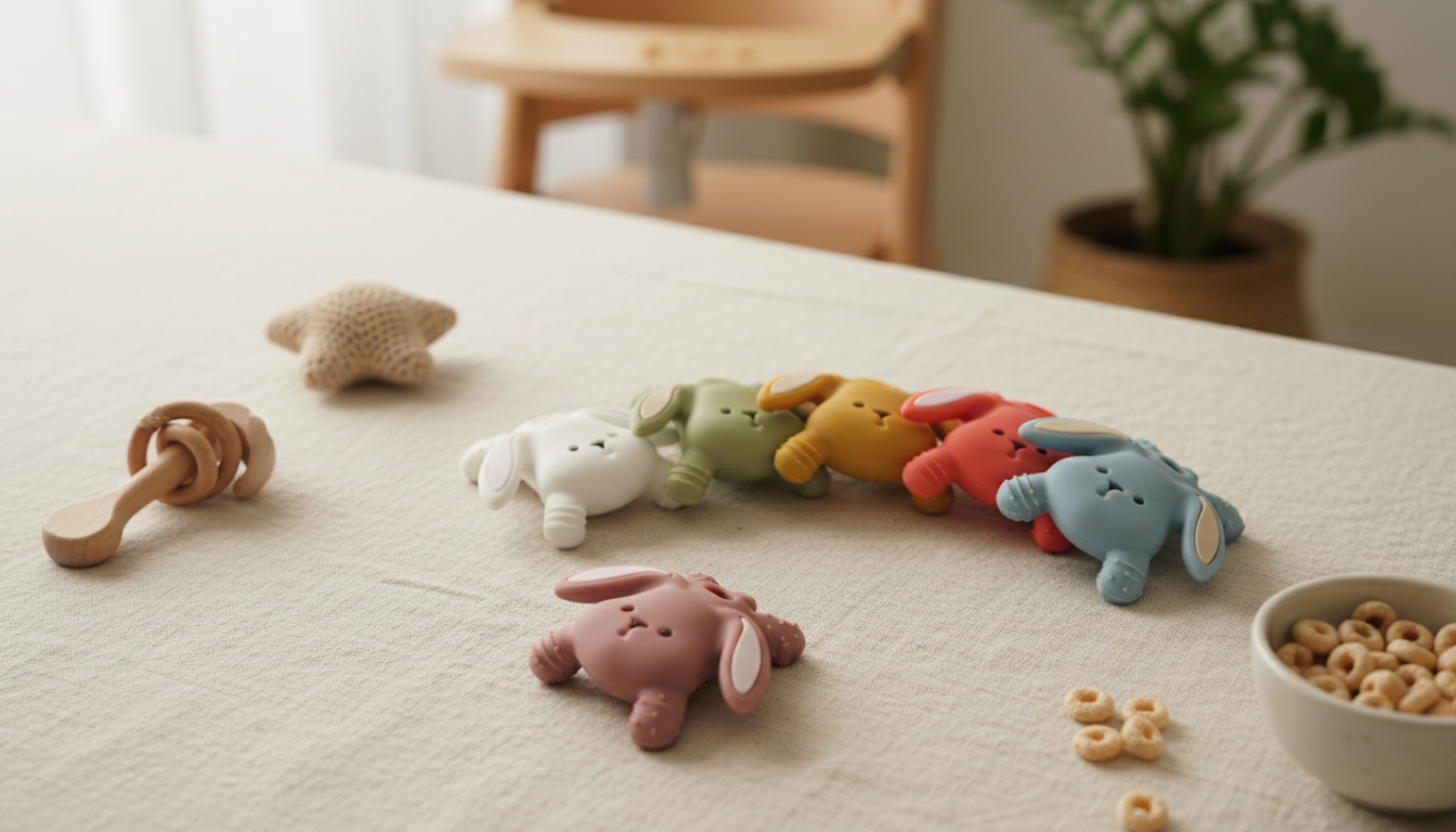 Silicone Rabbit Teether for Babies: Easy Grip, Gentle Chew