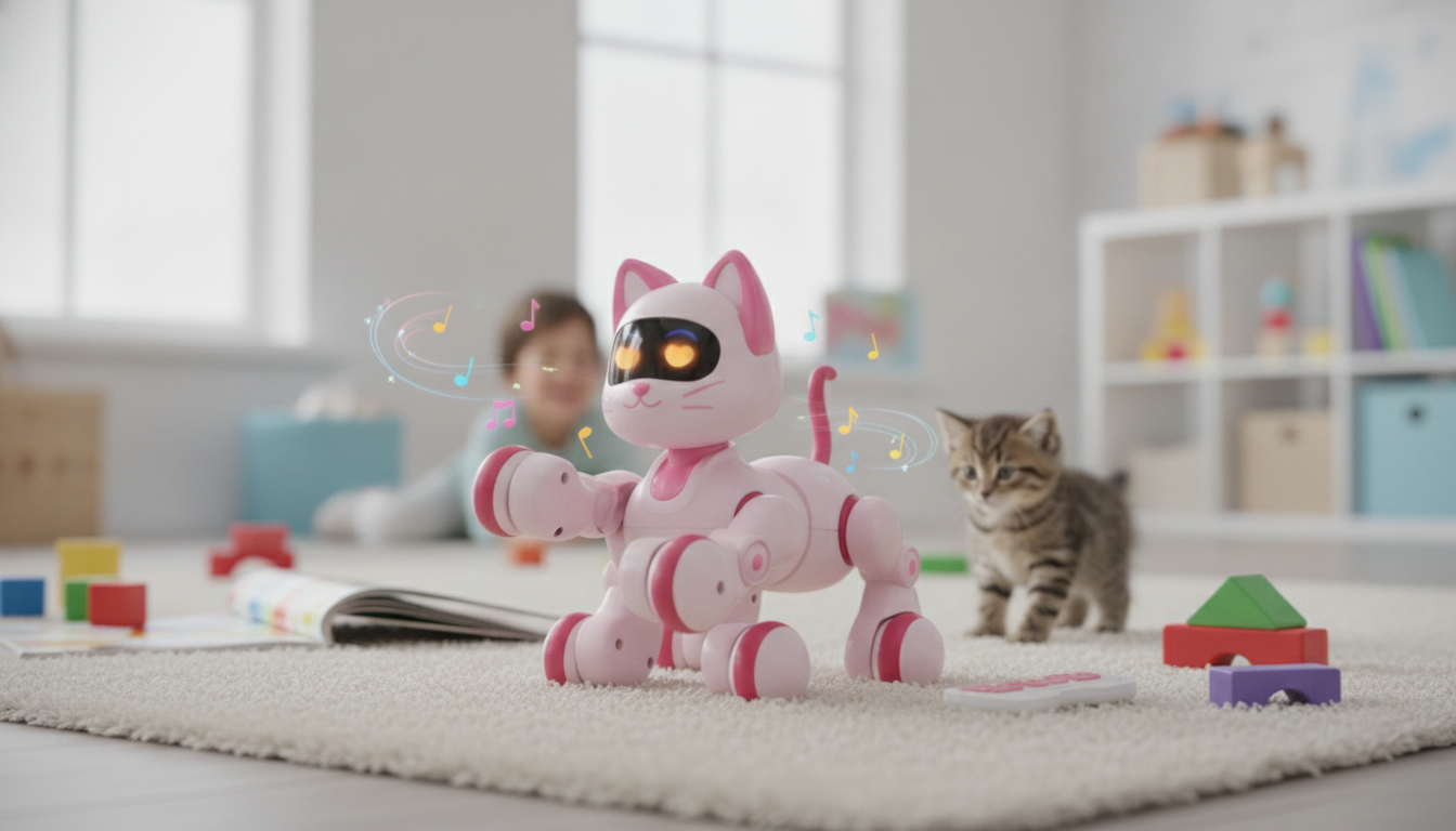 Voice-Control RC Robot Cat Toy with Music & Dance